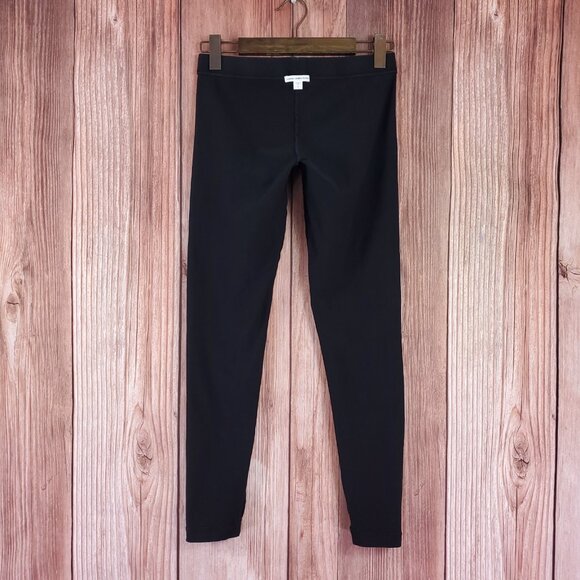 James Perse Womens Size 2 Stretch Jersey Long Leggings Black WHB1360 - Picture 4 of 11